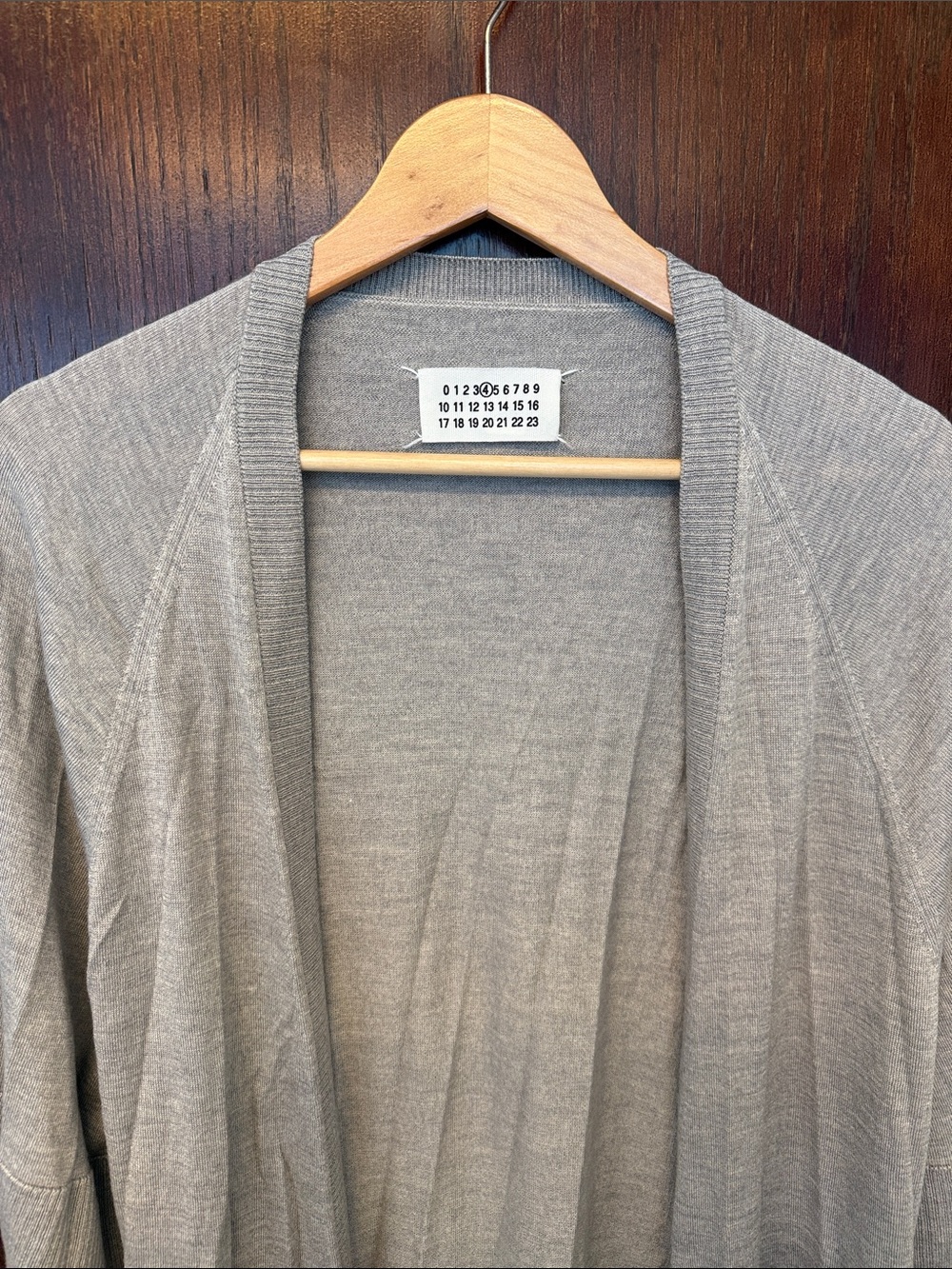 Maison Martin Margiela Light Gray Open-Front Women's Cardigan - Line 4